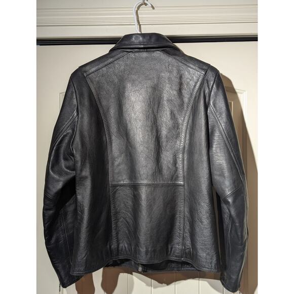 FLYING BIKES Oakwood NY Chapter Leather Zip Front Motorcycle Jacket Womens L - Picture 14 of 15